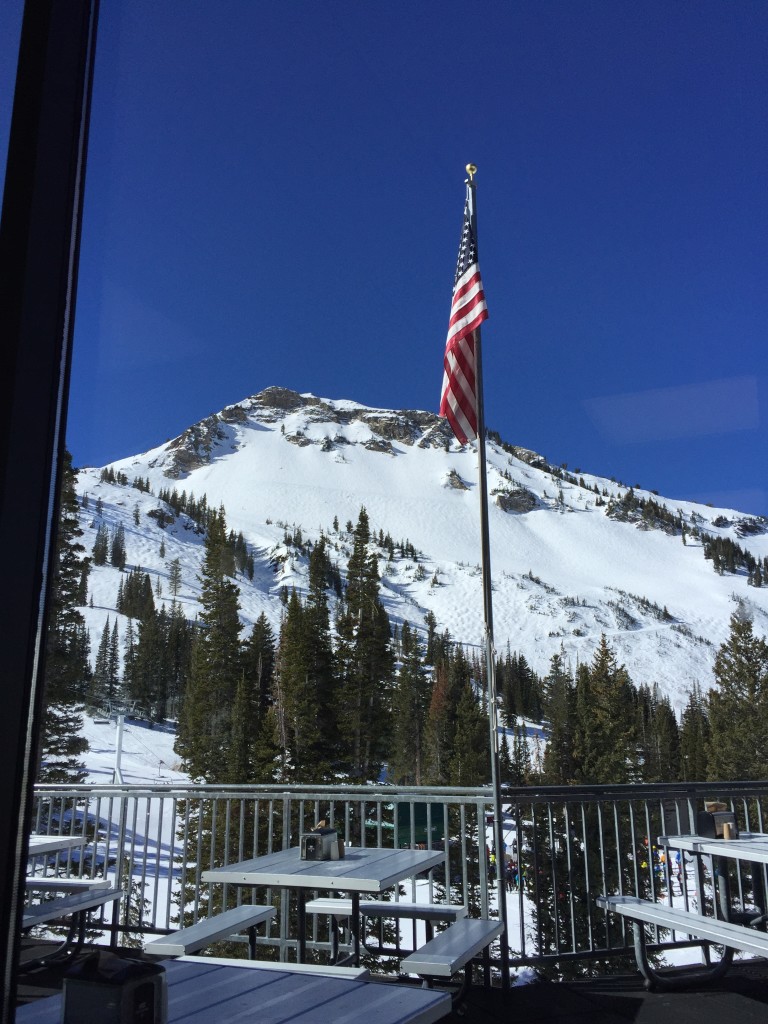 Great view from Alf's Restaurant, Alta, USA